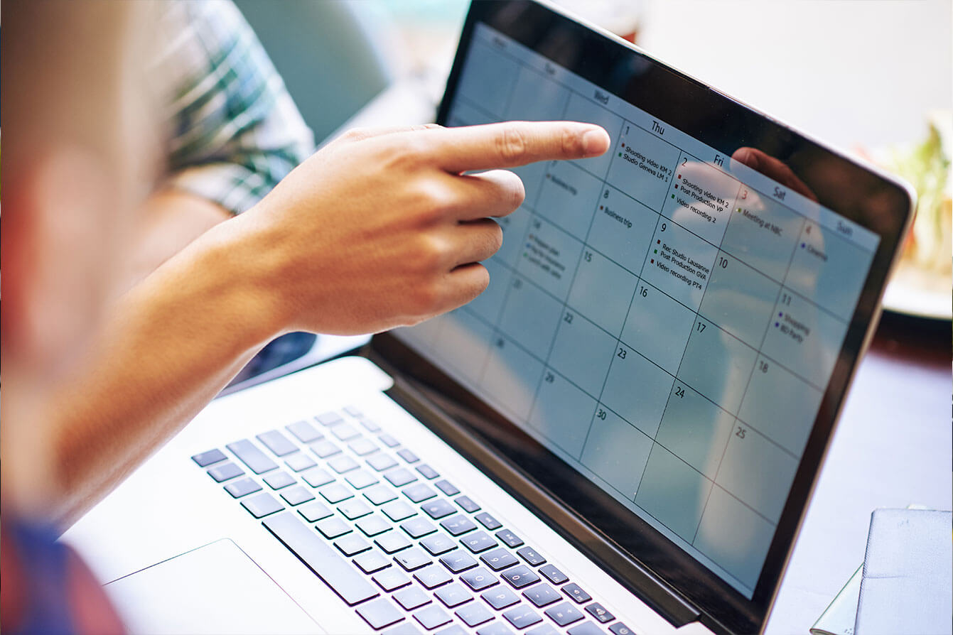 Calendrier d'enregistrements vidéo Planification efficace des enregistrements vidéo marketing.